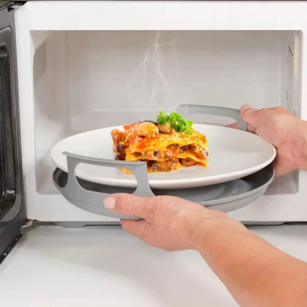HeatMate™ Microwave Plate Holder – Durable, Easy-Clean Steam Tray for Bowls &amp; Dishes