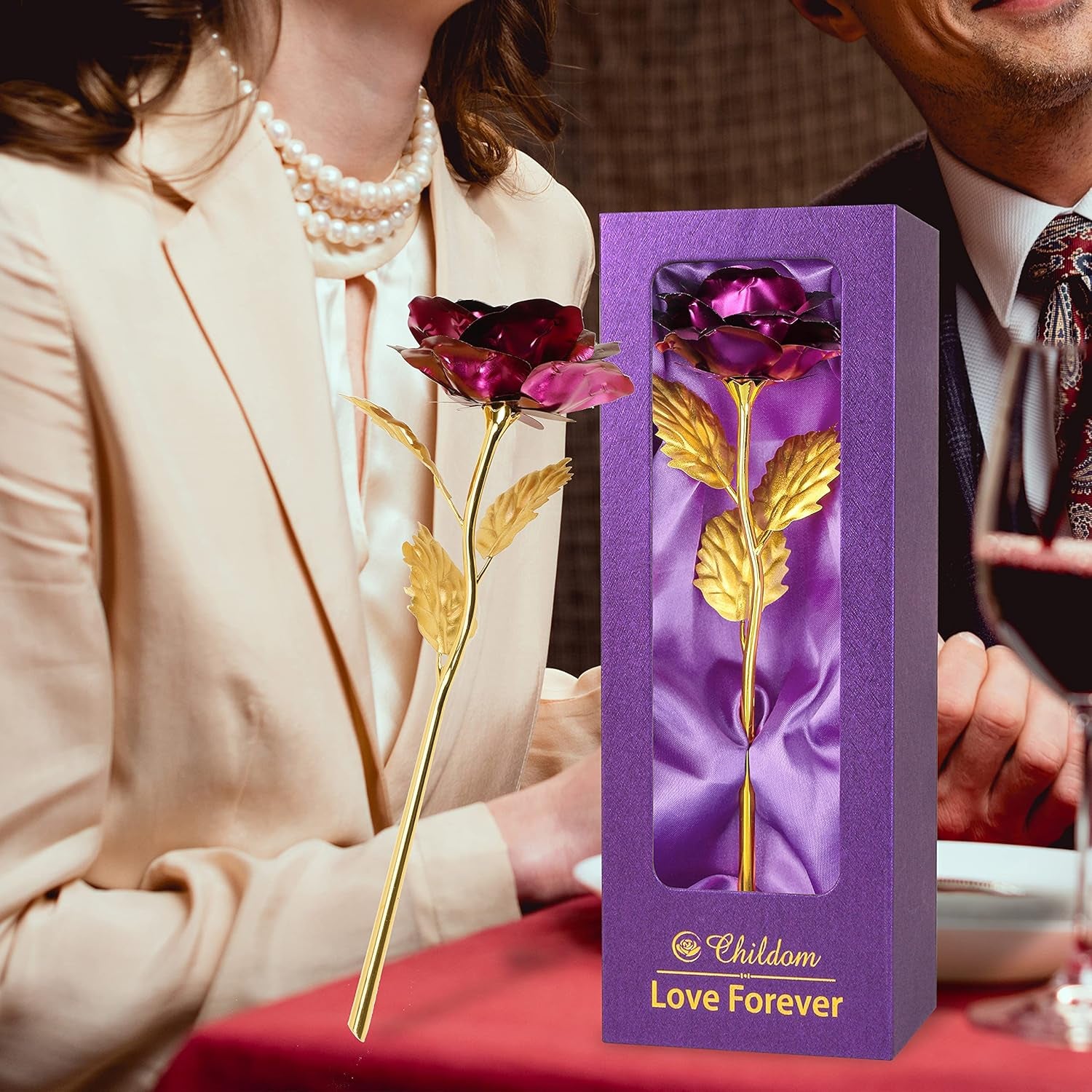 Mothers Day Rose Gifts for Mom,Birthday Gifts for Women,Mothers Day Flowers Gifts for Mom from Daughter Son,Purple Artificial Flowers Gift for Her,Wife,Grandma,Christmas,Valentines,Anniversary