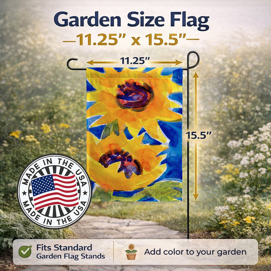 Flower - Sunflower Garden Flag Mailbox Decorative Yard Banner Outside Patio Artwork for Flower Beds, Garden Size, Multicolor