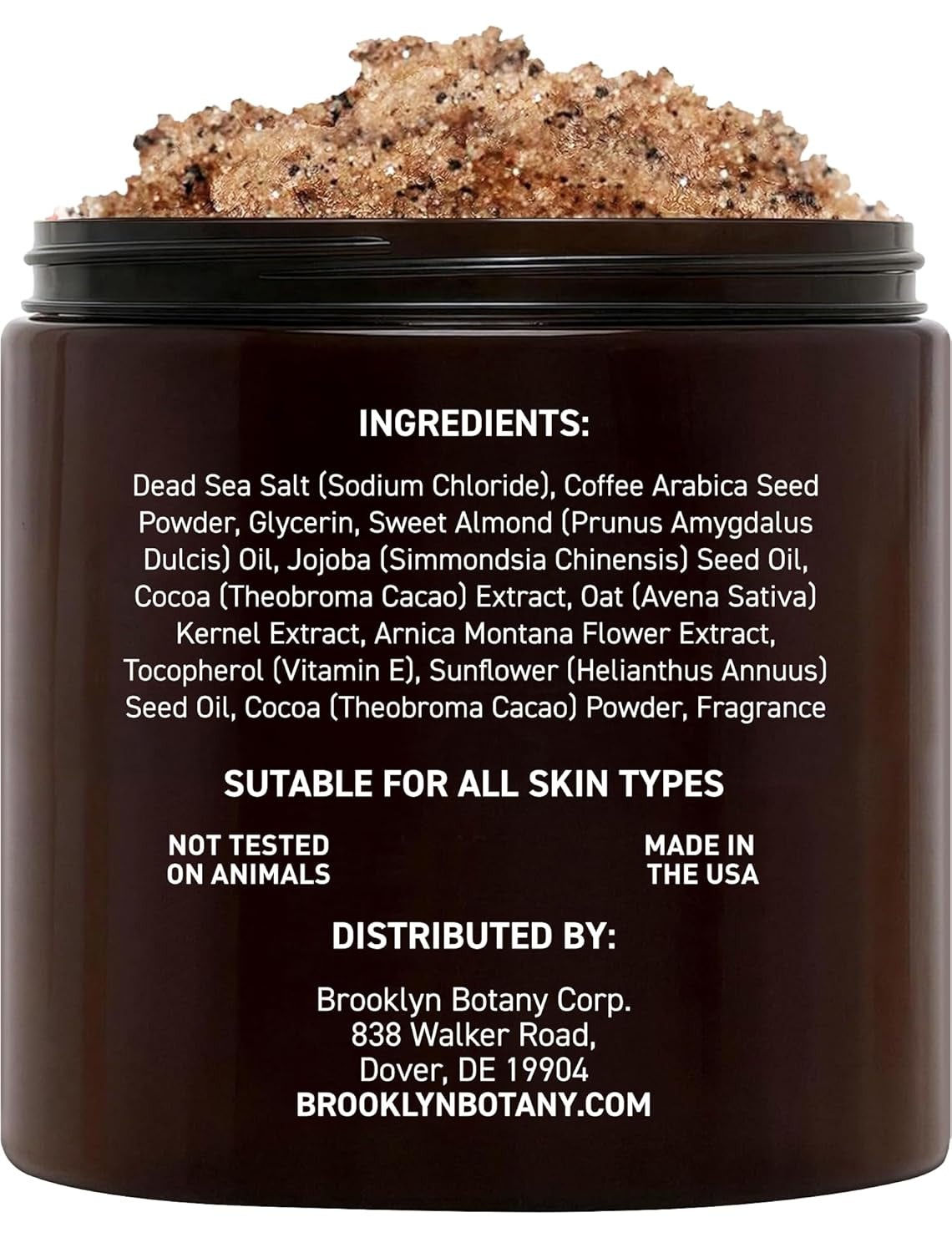 Arabica Coffee Body Scrub - Moisturizing and Exfoliating for Body, Face, Hand, Foot - Fights Stretch Marks, Fine Lines, Wrinkles - Great Gifts for Women &amp; Men - 10 Oz