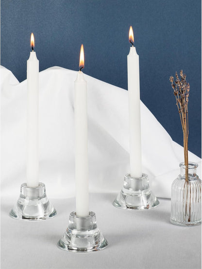 White Taper Candles Pack of 4 - Slow Burning Dripless Unscented Straight Candles 10 Inch - Ideal for Dinner Table - Smokeless Long Candlesticks