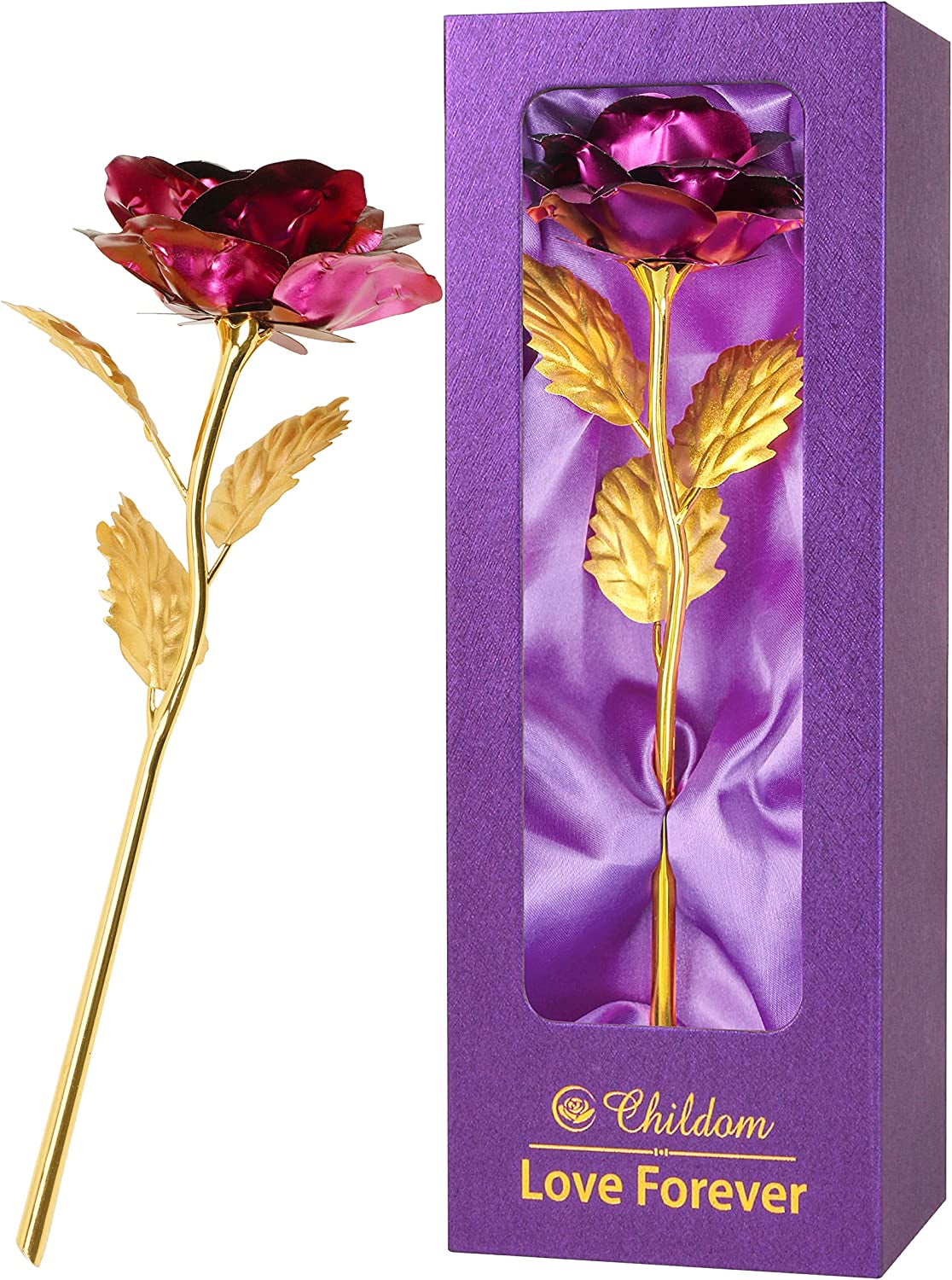 Mothers Day Rose Gifts for Mom,Birthday Gifts for Women,Mothers Day Flowers Gifts for Mom from Daughter Son,Purple Artificial Flowers Gift for Her,Wife,Grandma,Christmas,Valentines,Anniversary