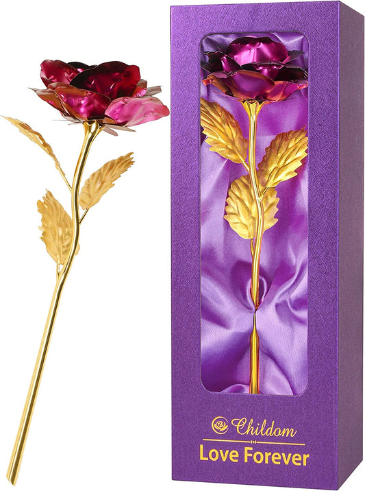 Mothers Day Rose Gifts for Mom,Birthday Gifts for Women,Mothers Day Flowers Gifts for Mom from Daughter Son,Purple Artificial Flowers Gift for Her,Wife,Grandma,Christmas,Valentines,Anniversary