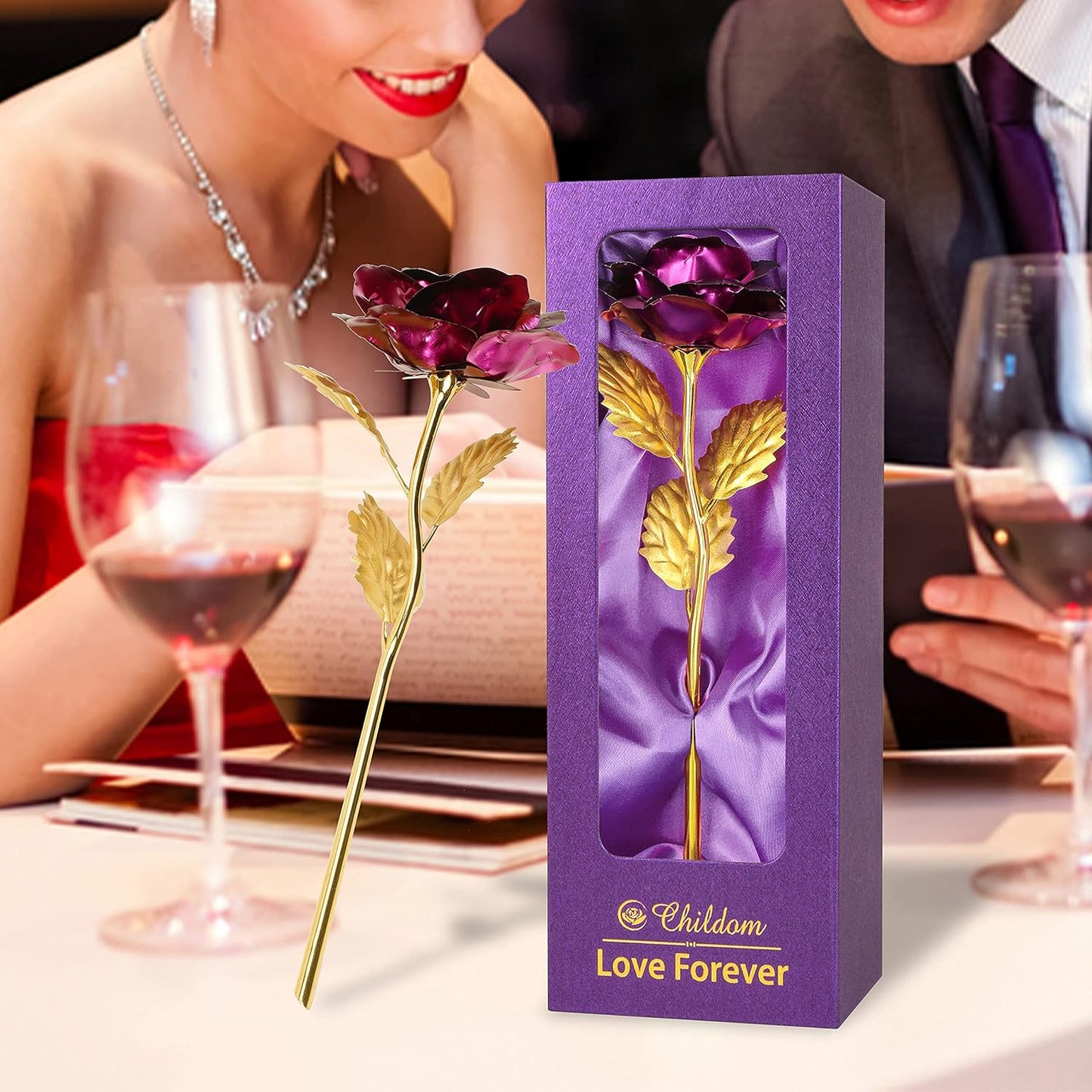 Mothers Day Rose Gifts for Mom,Birthday Gifts for Women,Mothers Day Flowers Gifts for Mom from Daughter Son,Purple Artificial Flowers Gift for Her,Wife,Grandma,Christmas,Valentines,Anniversary