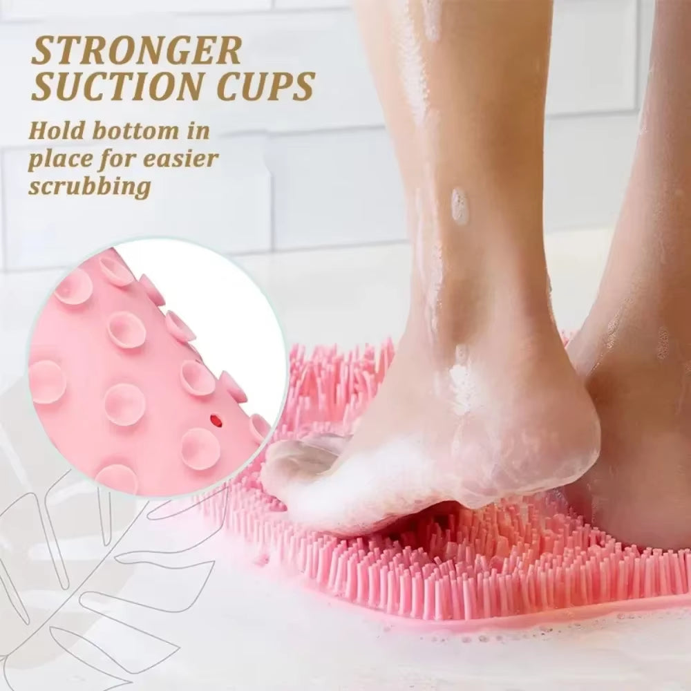 Ultimate Spa-Style Exfoliating Shower Mat – 5-in-1 Silicone Scrubbing &amp; Massaging Solution