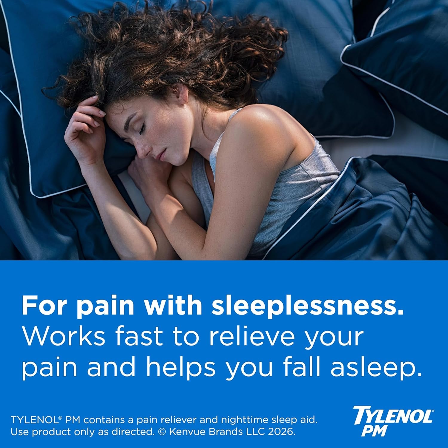Tylenol PM Extra Strength Nighttime Pain Relief and Sleep Aid Caplets, Fast, Strong, Diphenhydramine Hcl, Acetaminophen, Non‑Habit Forming, 150 Count Size