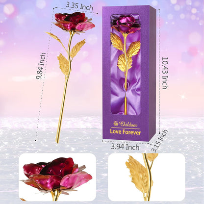 Mothers Day Rose Gifts for Mom,Birthday Gifts for Women,Mothers Day Flowers Gifts for Mom from Daughter Son,Purple Artificial Flowers Gift for Her,Wife,Grandma,Christmas,Valentines,Anniversary
