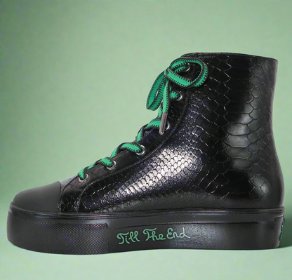 Michaela V Lucra Women's Black Italian Leather Sneakers