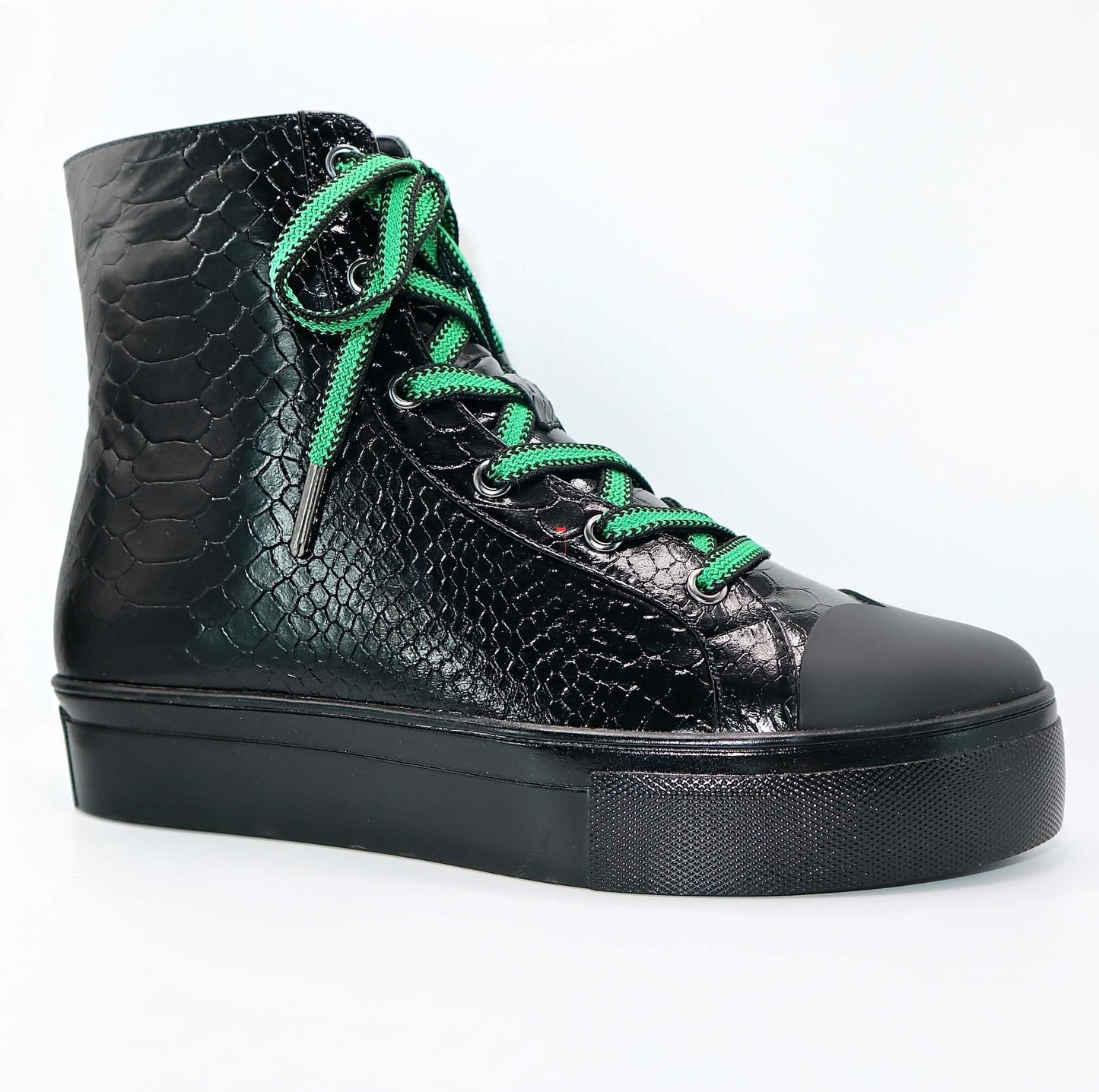 Michaela V Lucra Women's Black Italian Leather Sneakers