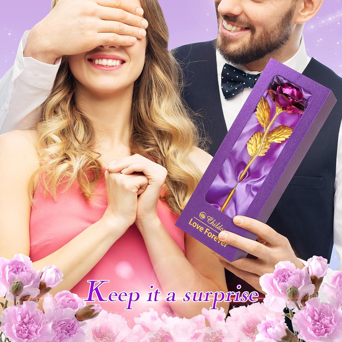 Mothers Day Rose Gifts for Mom,Birthday Gifts for Women,Mothers Day Flowers Gifts for Mom from Daughter Son,Purple Artificial Flowers Gift for Her,Wife,Grandma,Christmas,Valentines,Anniversary