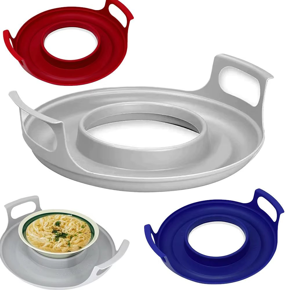 HeatMate™ Microwave Plate Holder – Durable, Easy-Clean Steam Tray for Bowls &amp; Dishes