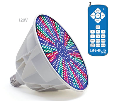Life-Bulb PRO Color LED Pool Bulb (E26 Base) | Replaces Pentair Amerlite & Hayward AstroLite (120V / 40W) | Lifetime Replacement Program